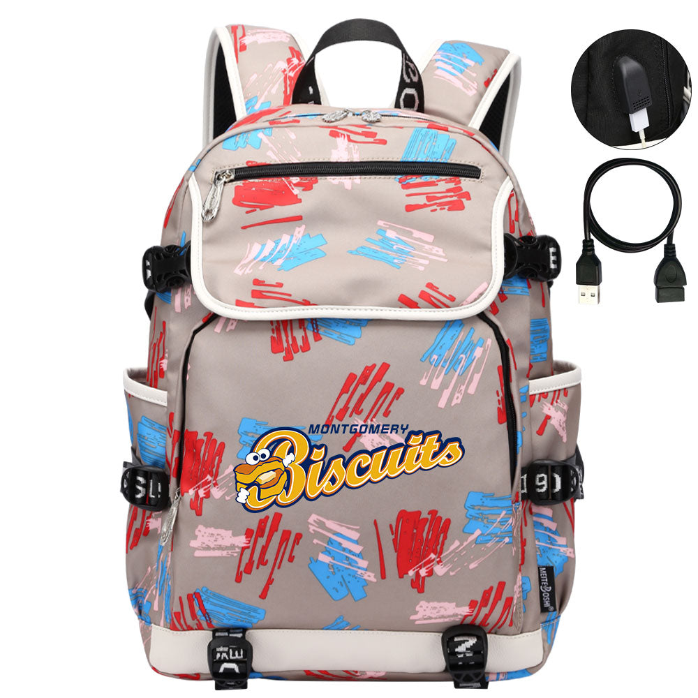 Montgomery Biscuits Backpack School Notebook Travel Bags