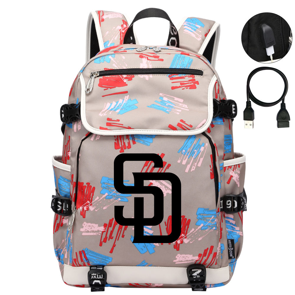San Diego Padres Backpack School Notebook Travel Bags