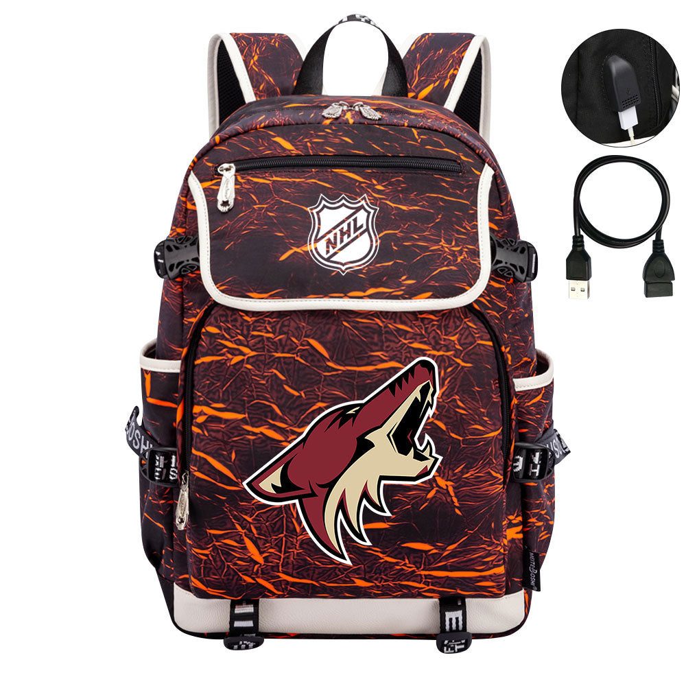 Arizona Coyotes Hockey Team Backpack School Notebook Travel Bags