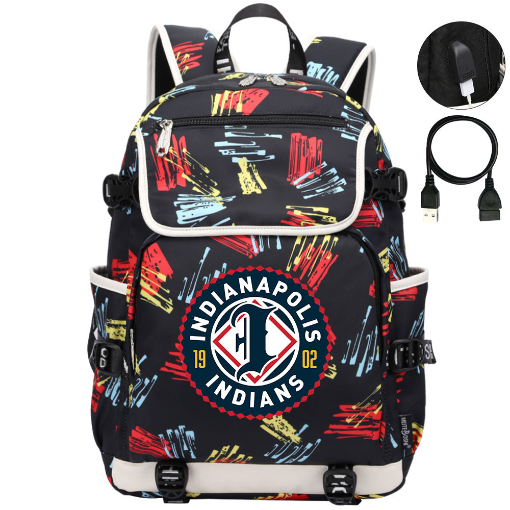 Indianapolis Indians Backpack School Notebook Travel Bags