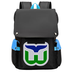 Hartford Whalers Hockey Team School Backpack Oxford Laptop Bag