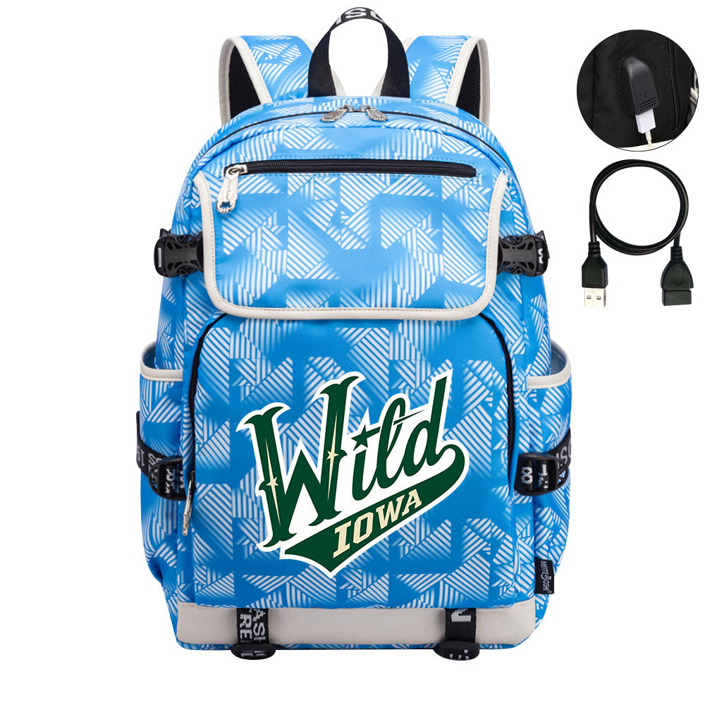 Iowa Wild Hockey League Backpack School Notebook Travel Bag