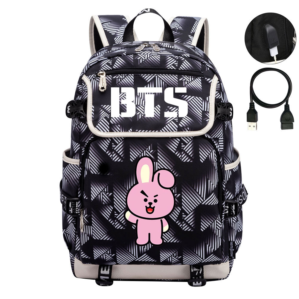 BTS Cooky Backpack School Notebook Travel Bags