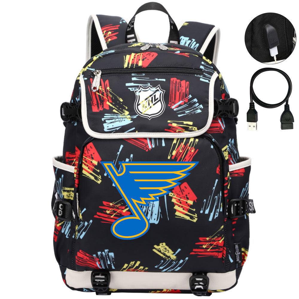 St Louis Blues Hockey Team Backpack School Notebook Travel Bags
