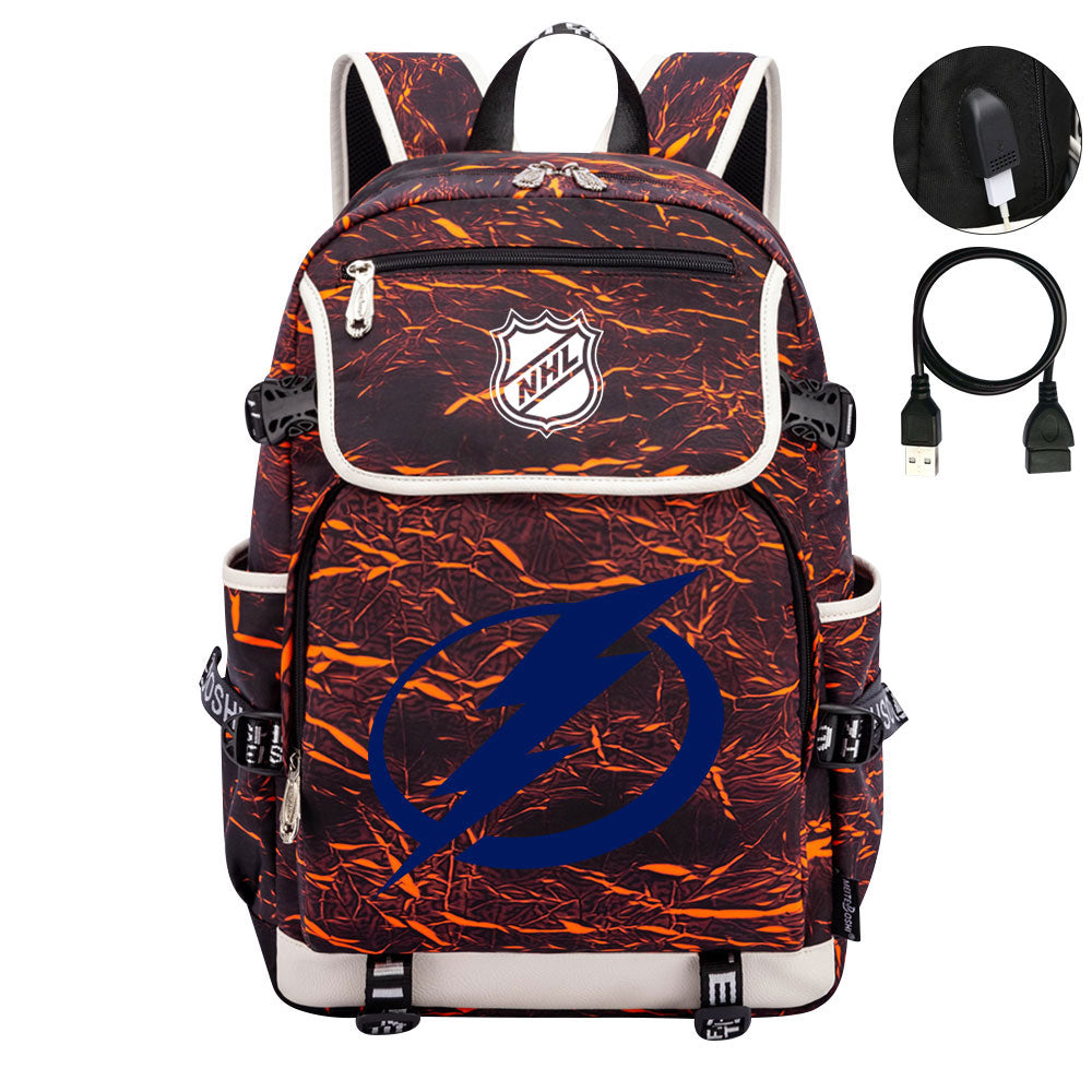 Tampa Bay Lightning Hockey League Backpack School Notebook Travel Bag