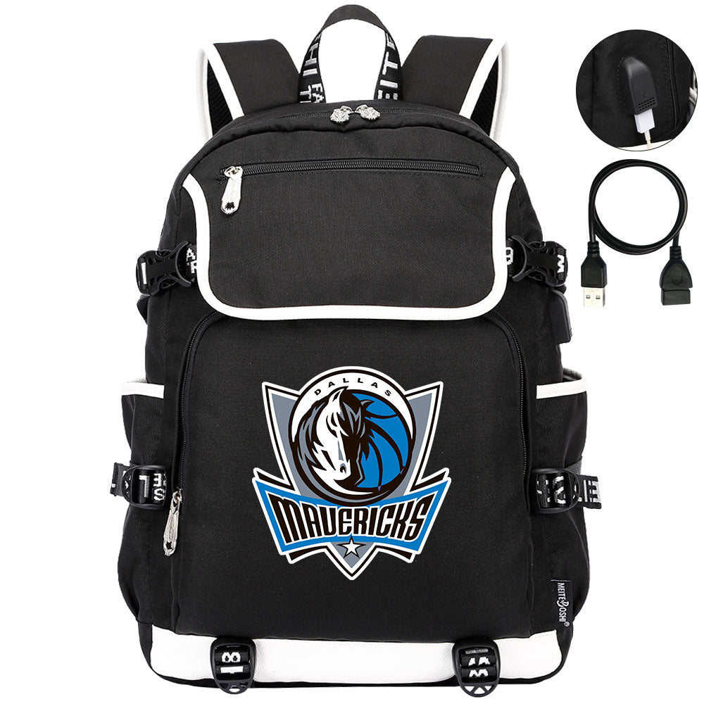 Dallas Mavericks Backpack School Notebook Travel Bags