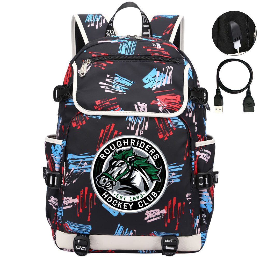 Roughriders Hockey League Backpack School Notebook Travel Bag