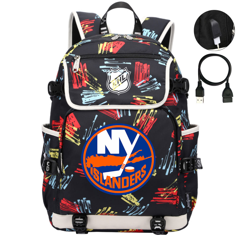 New York Islanders Hockey League Backpack School Notebook Travel Bag