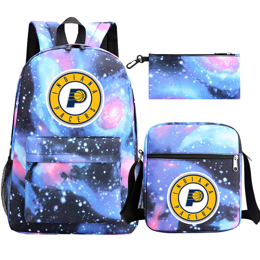 Indiana Pacers Basketball School Backpack Shoulder Bag Pencil Bags 3pcs Set