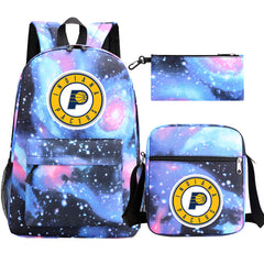 Indiana Pacers Basketball School Backpack Shoulder Bag Pencil Bags 3pcs Set