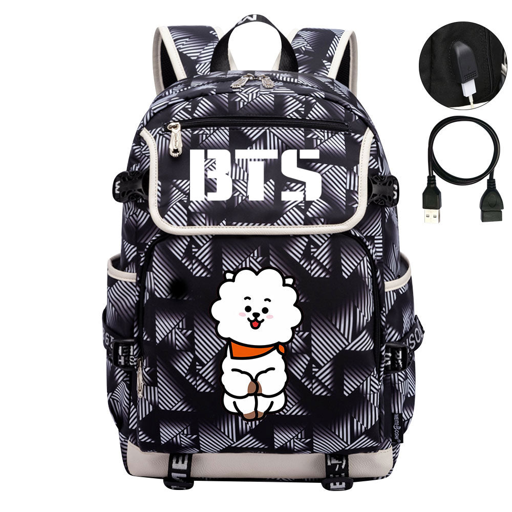 BTS RJ Backpack School Notebook Travel Bags