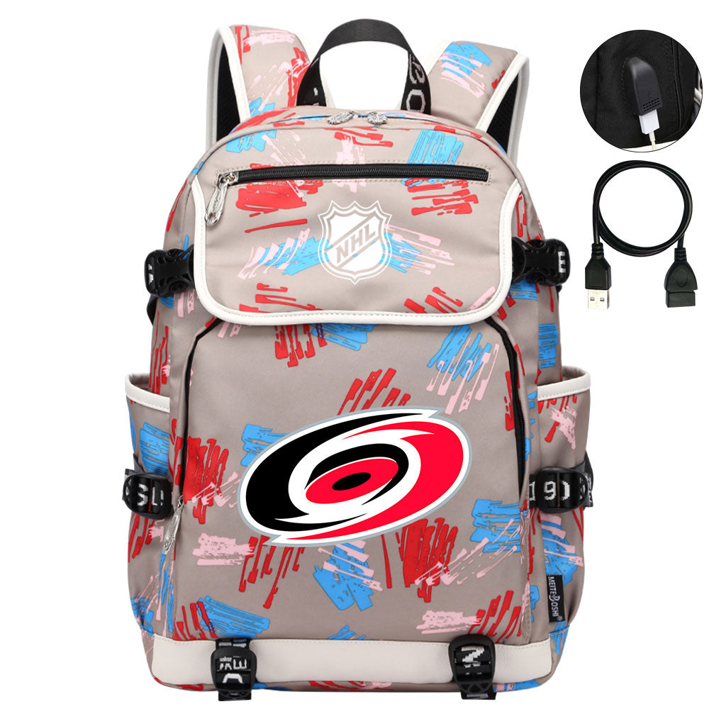 Carolina Hurricanes Hockey League Backpack School Notebook Travel Bag