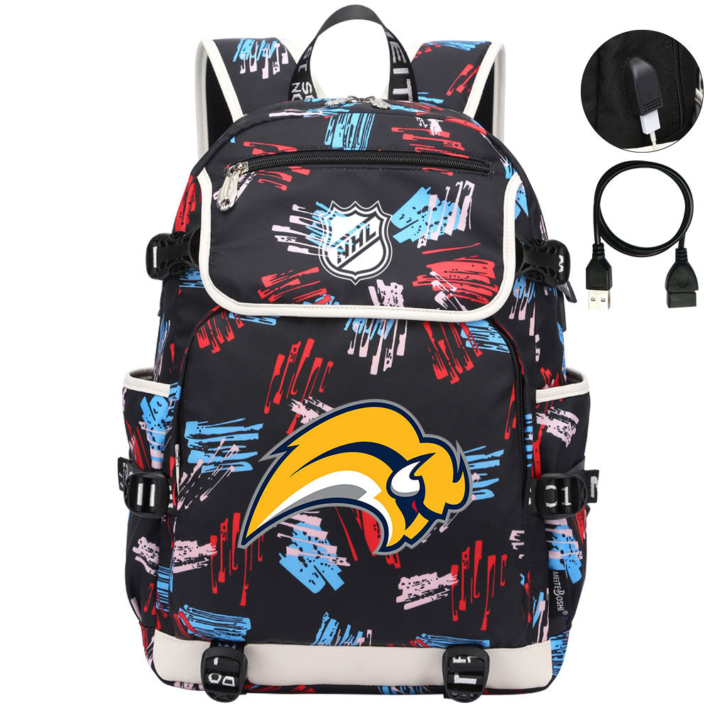 Buffalo Sabres Hockey League Backpack School Notebook Travel Bag