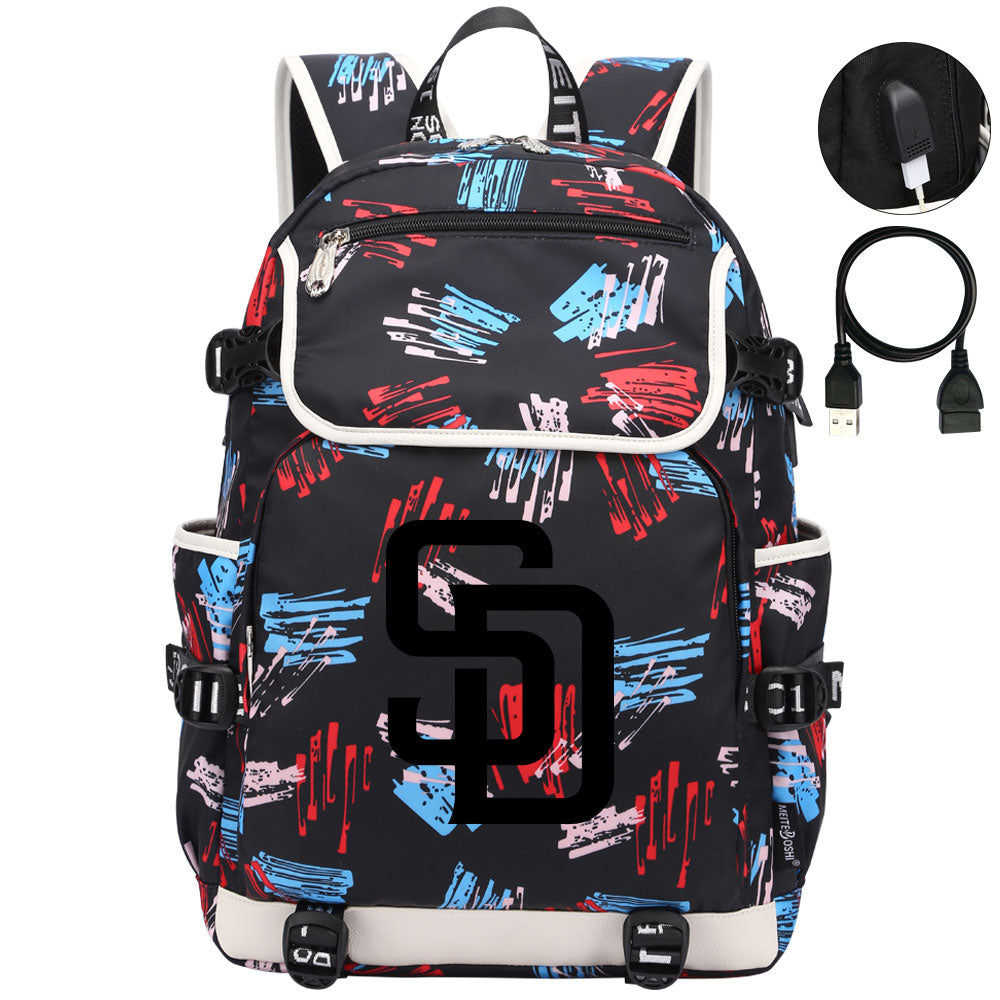 San Diego Padres Backpack School Notebook Travel Bags