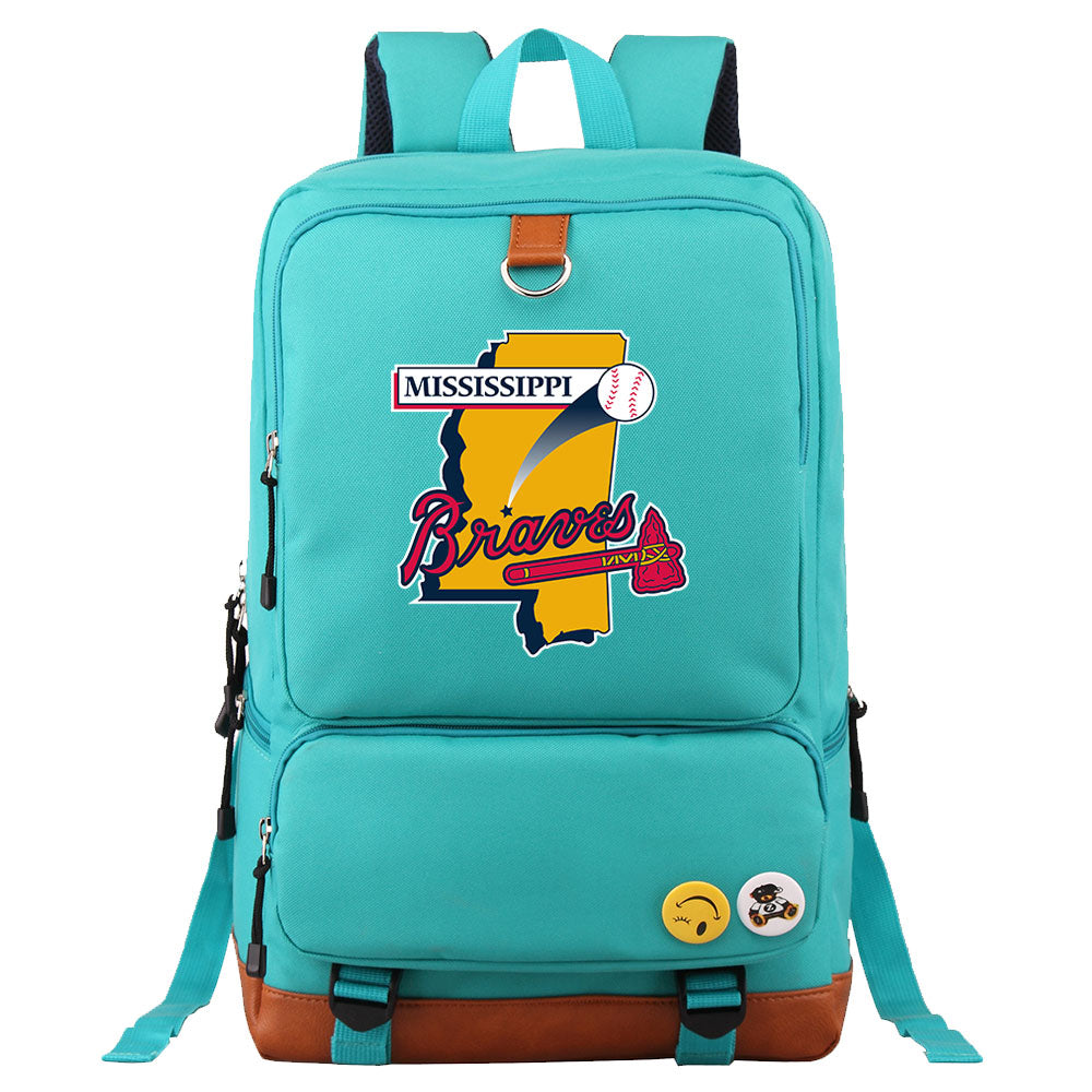 Mississippi Braves Water Proof Backpack NoteBook Laptop School Bag