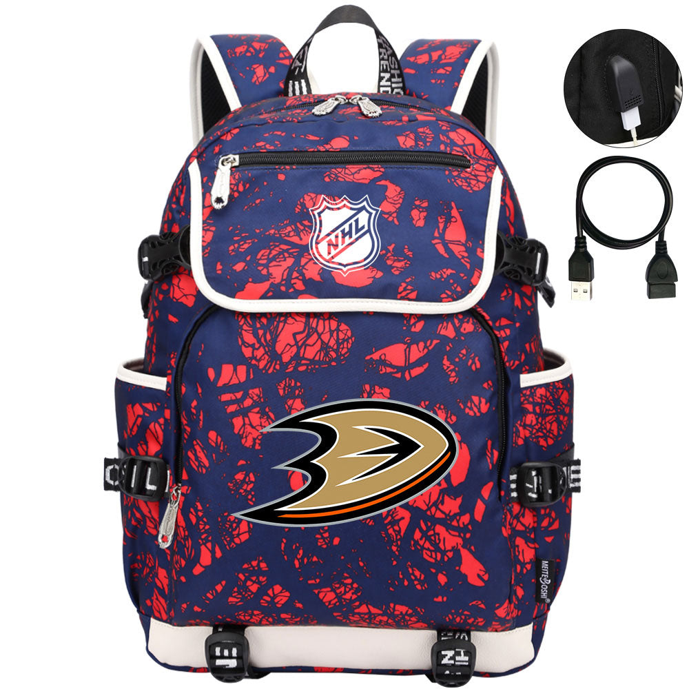 Anaheim Ducks Hockey Team Backpack School Notebook Travel Bags