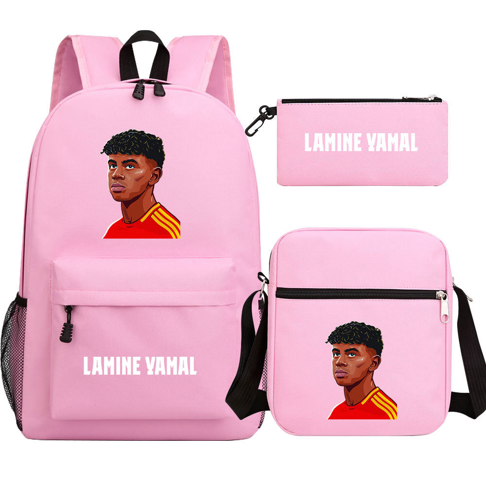 Lamine Yamal Football Player School Backpack Shoulder Bag Pencil Bags 3pcs Set