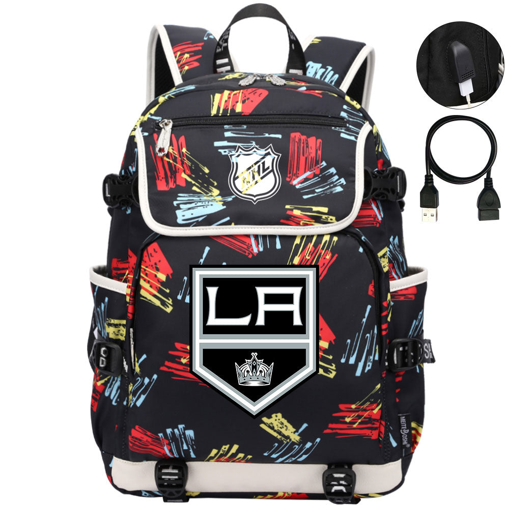 Los Angeles Kings Hockey League Backpack School Notebook Travel Bag
