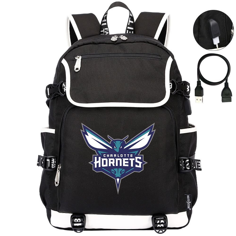 Charlotte Hornets Backpack School Notebook Travel Bags