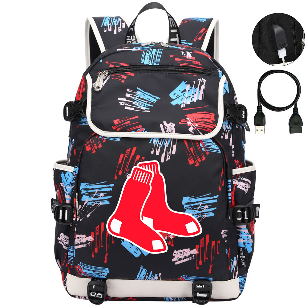 Boston Red Sox Backpack School Notebook Travel Bags