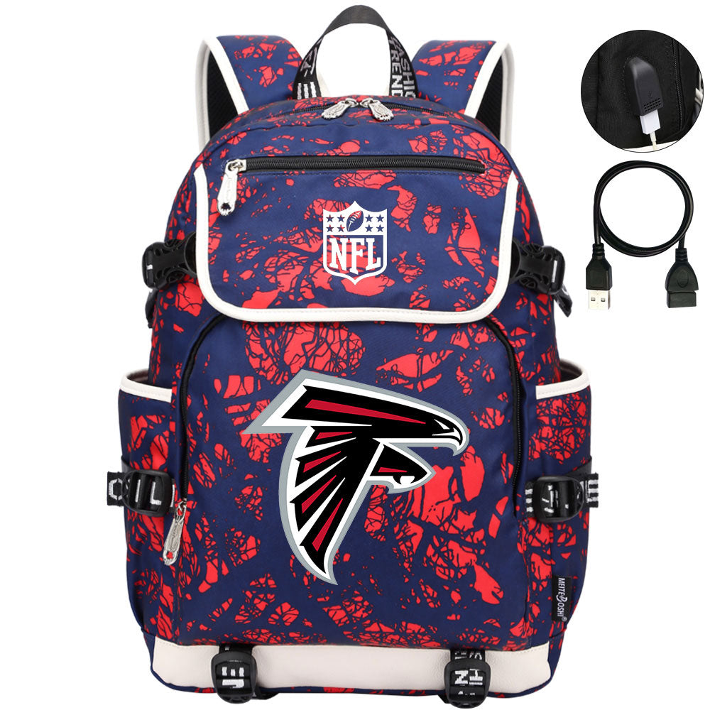 Atlanta Falcons Football Team Rugby Backpack School Notebook Travel Bag