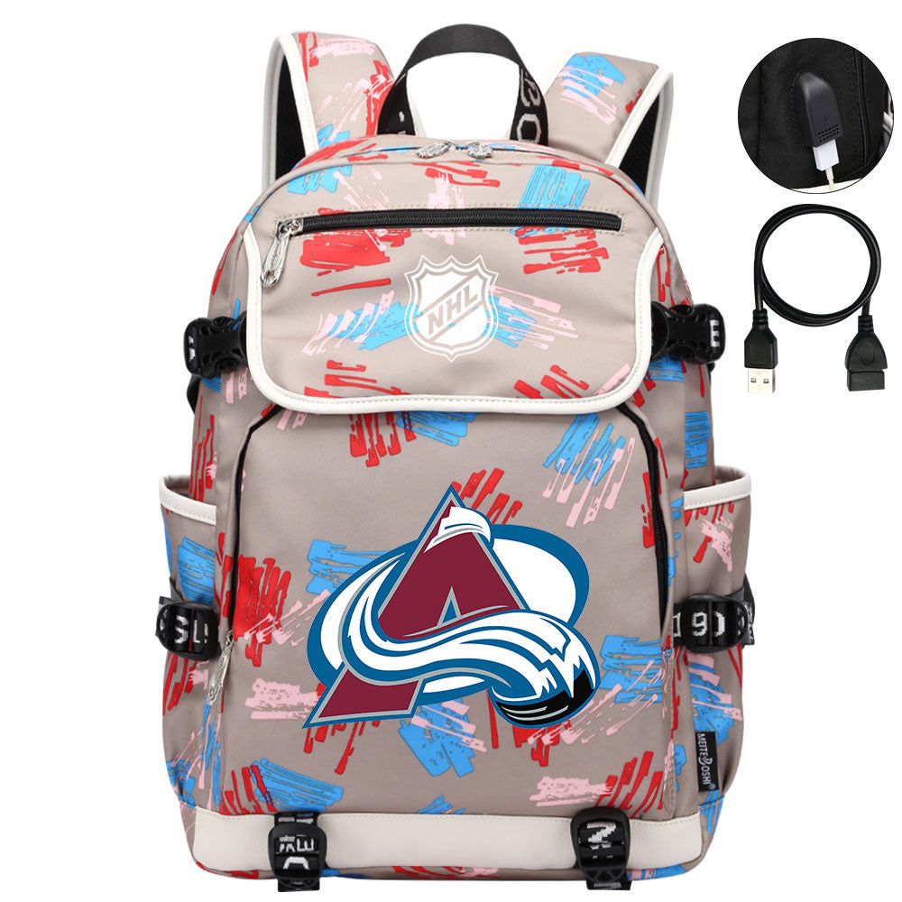 Colorado Avalanche Hockey League Backpack School Notebook Travel Bag
