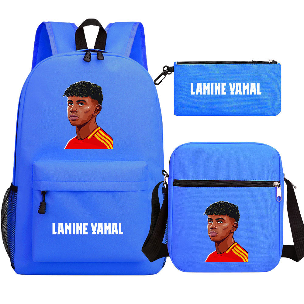 Lamine Yamal Football Player School Backpack Shoulder Bag Pencil Bags 3pcs Set