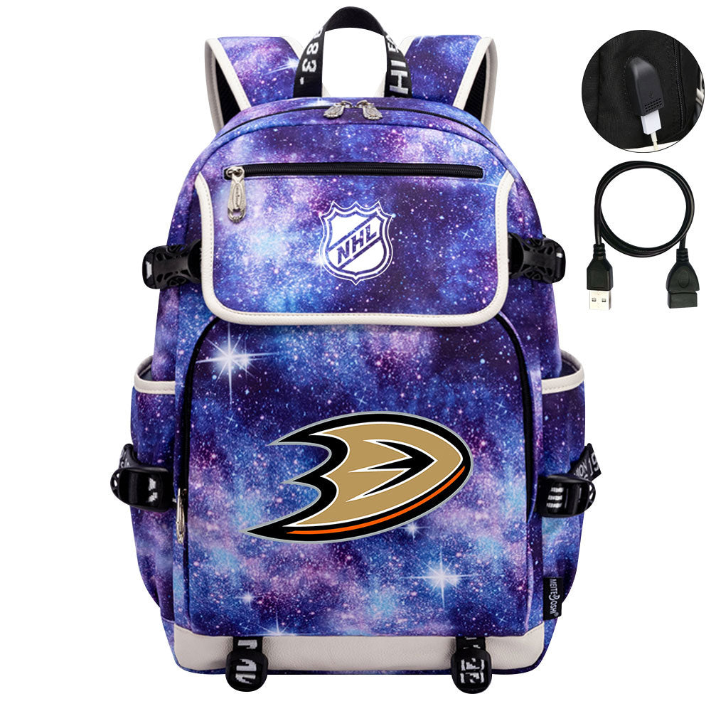 Anaheim Ducks Hockey Team Backpack School Notebook Travel Bags