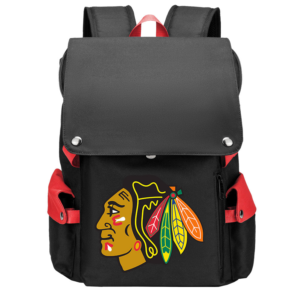 Chicago Blackhawks Hockey Team School Backpack Oxford Laptop Bag