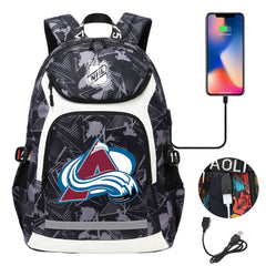 Colorado Avalanche Hockey League Backpack School Notebook Travel Bags With USB