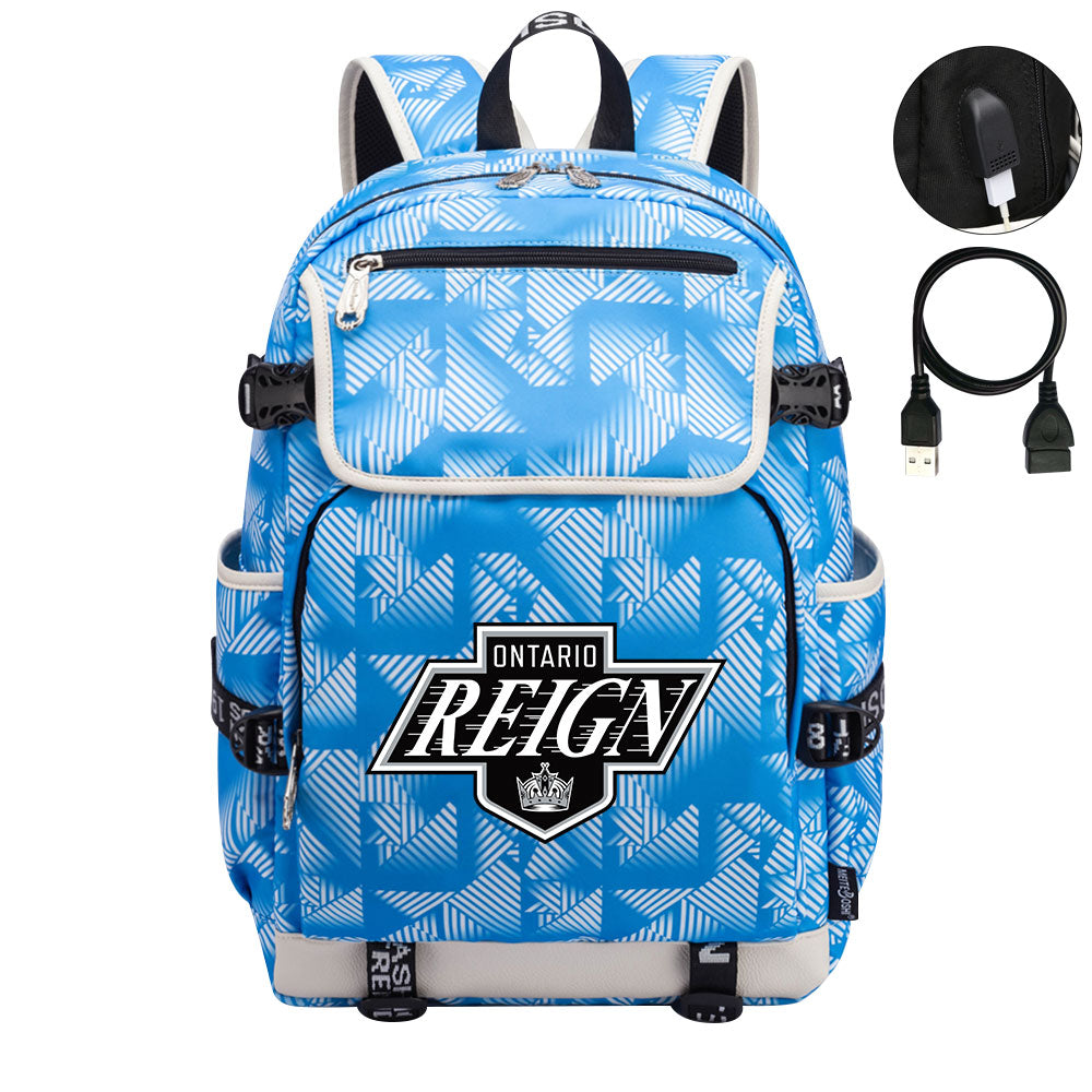 Ontario Reign Hockey League Backpack School Notebook Travel Bag