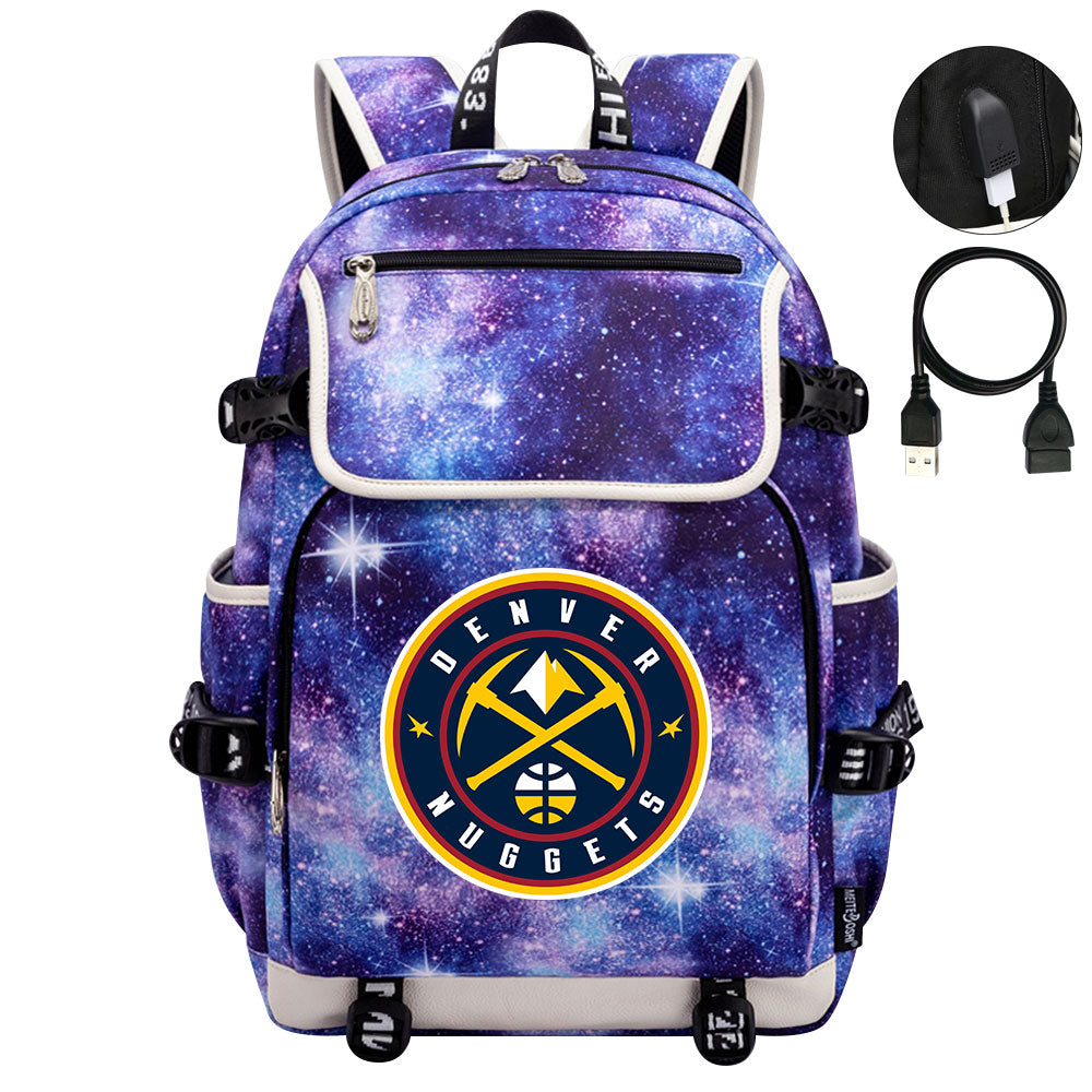 Denver Nuggets Backpack School Notebook Travel Bags