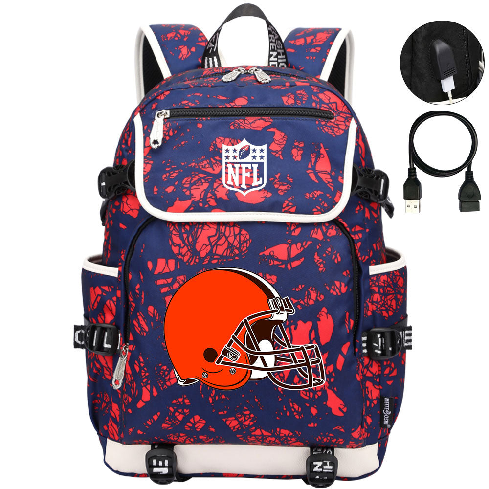 Cleveland Browns Football Team Rugby Backpack School Notebook Travel Bag