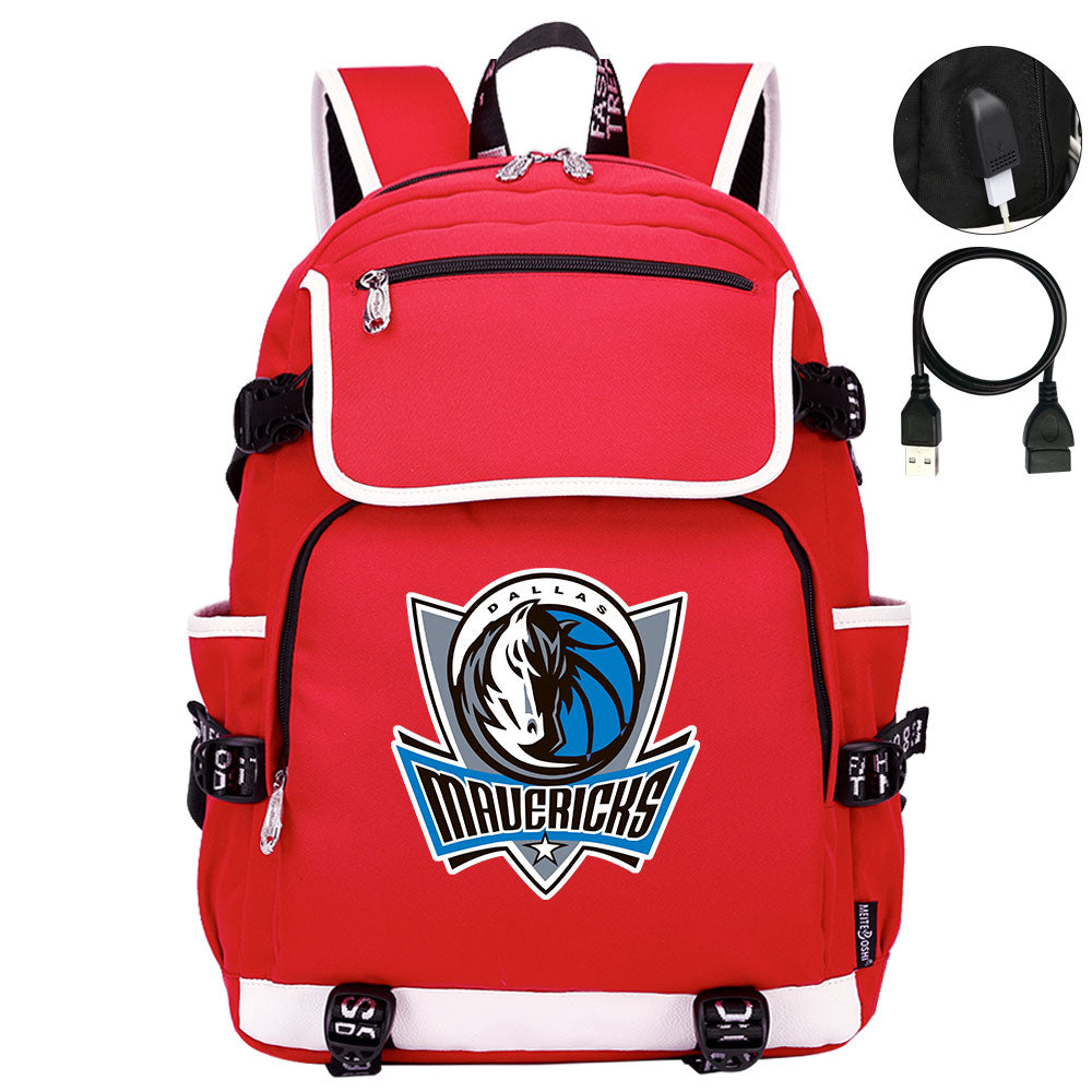 Dallas Mavericks Backpack School Notebook Travel Bags