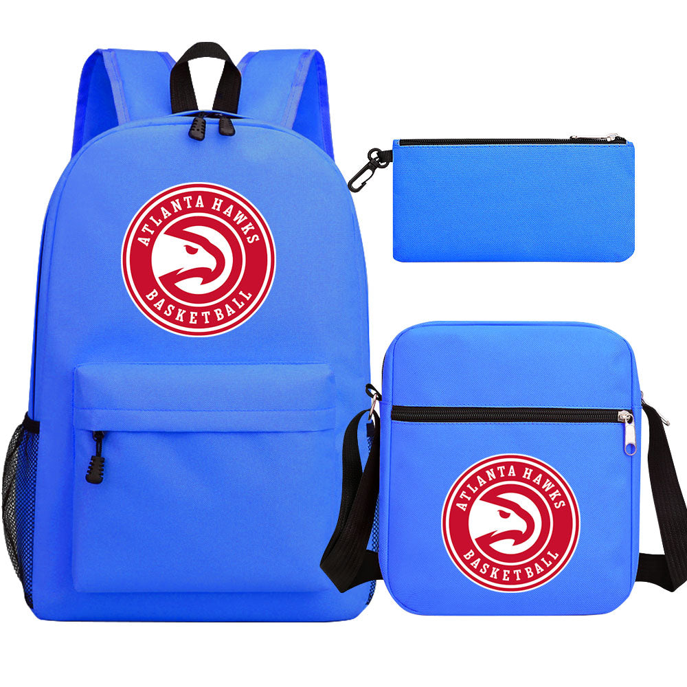 Atlanta Hawks Basketball School Backpack Shoulder Bag Pencil Bags 3pcs Set