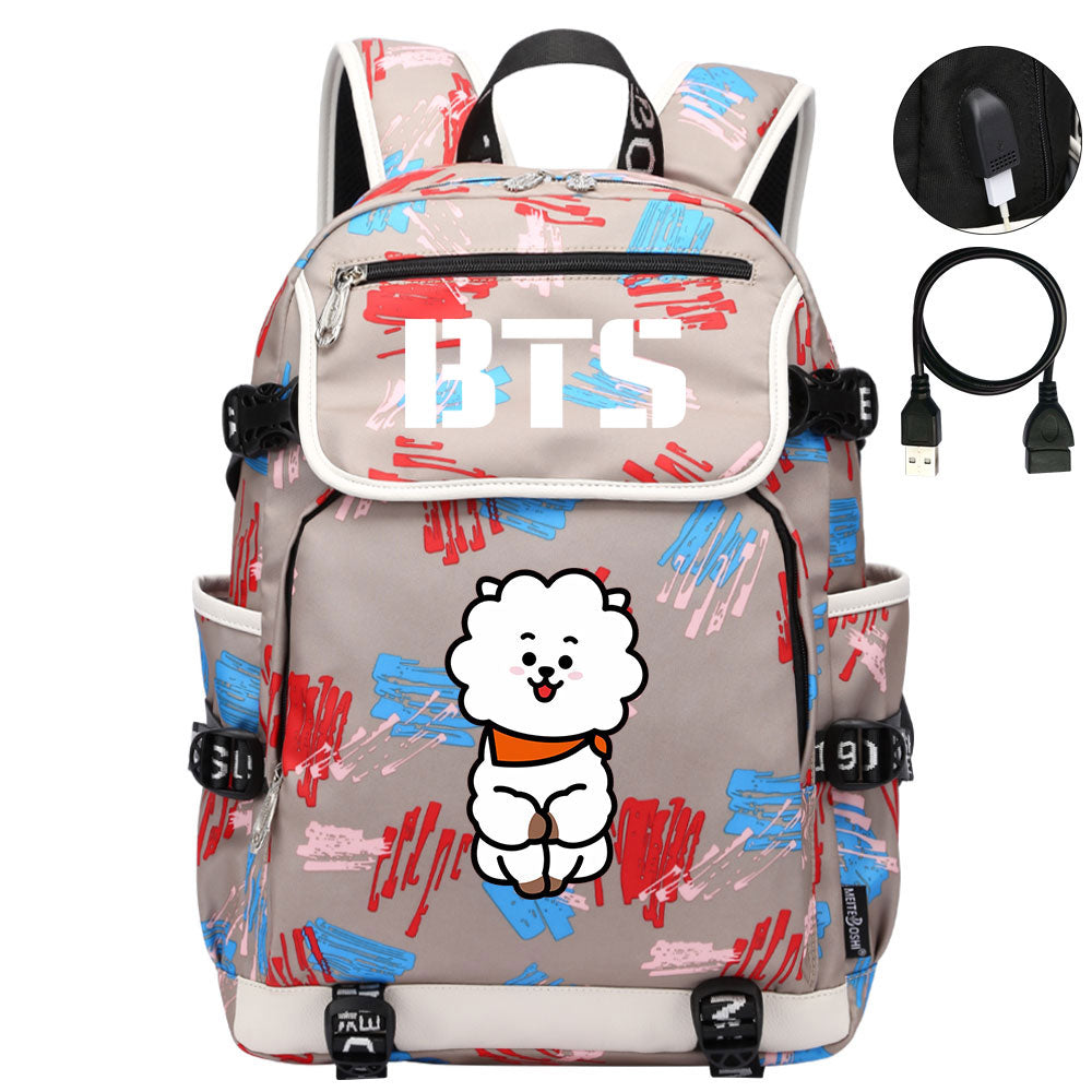 BTS RJ Backpack School Notebook Travel Bags