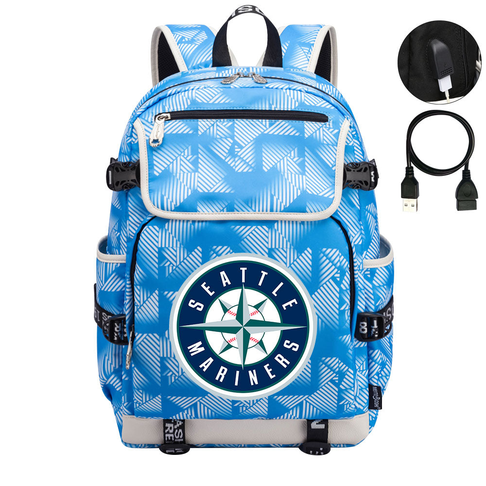 Seattle Mariners Backpack School Notebook Travel Bags