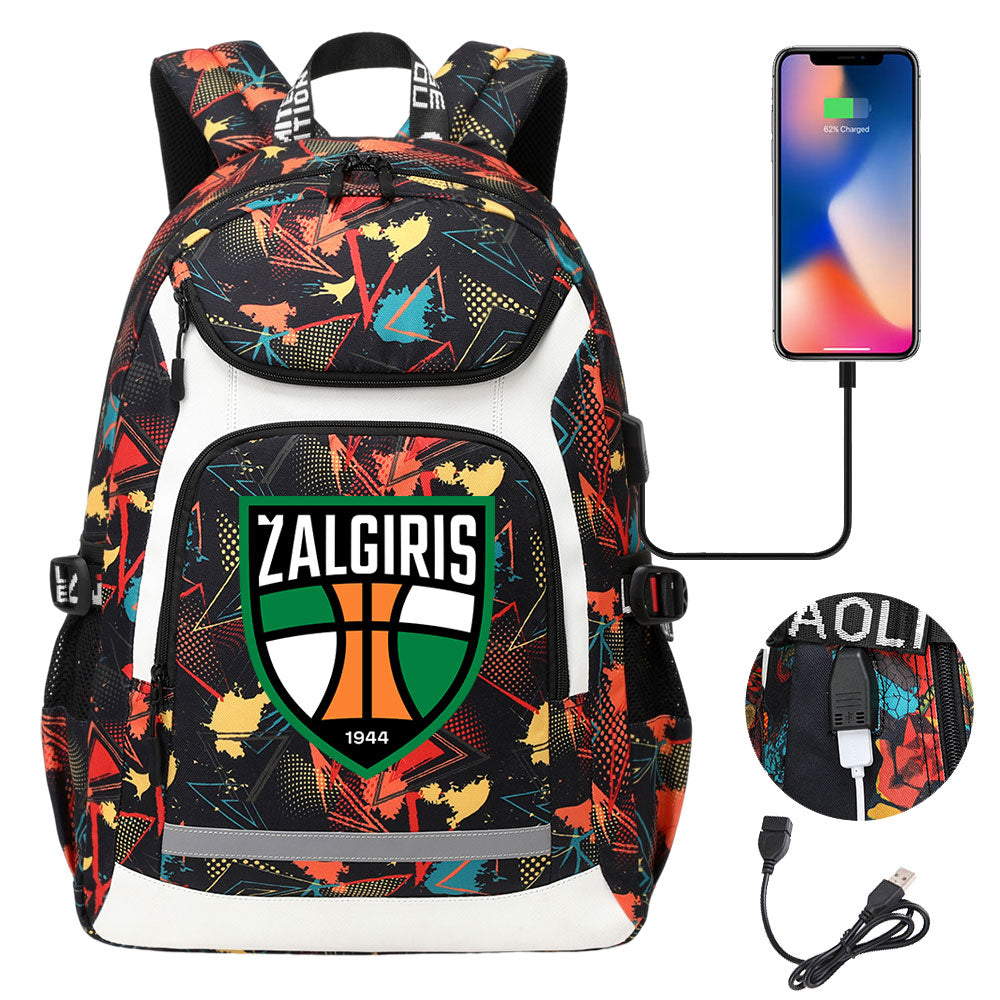 Zalgiris Backpack School Notebook Travel Bags With USB