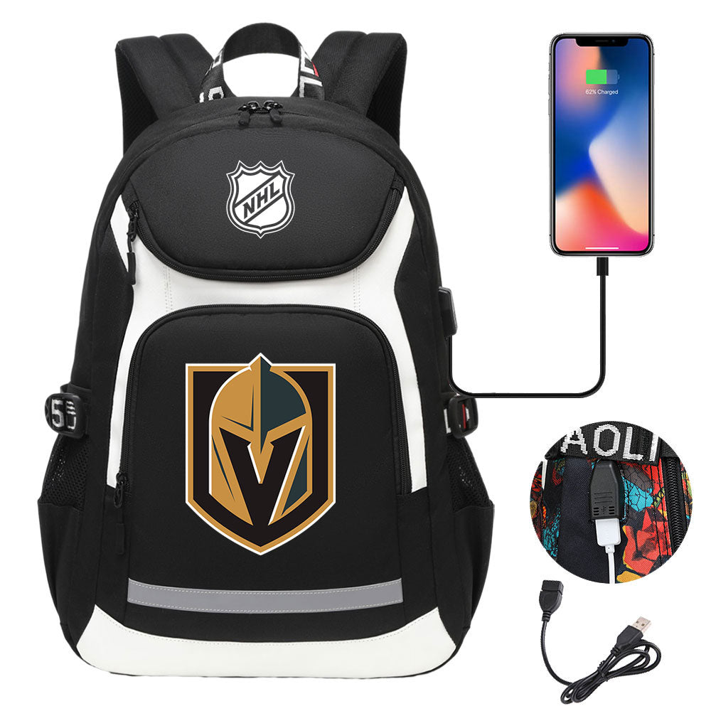 Vegas Golden Knights Hockey League Backpack School Notebook Travel Bags With USB