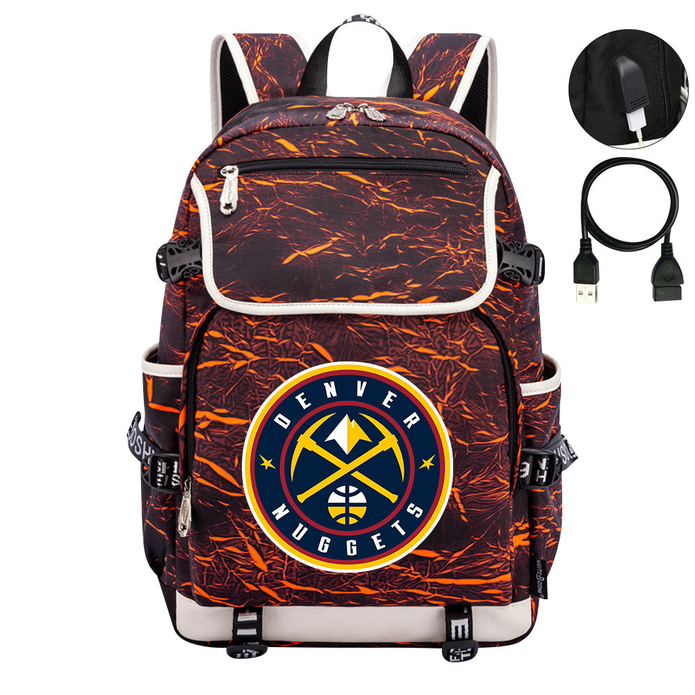 Denver Nuggets Backpack School Notebook Travel Bags