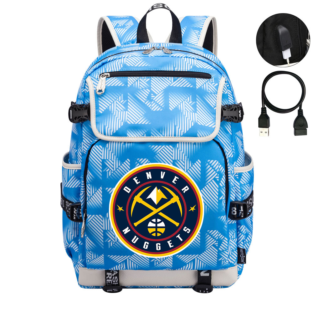 Denver Nuggets Backpack School Notebook Travel Bags