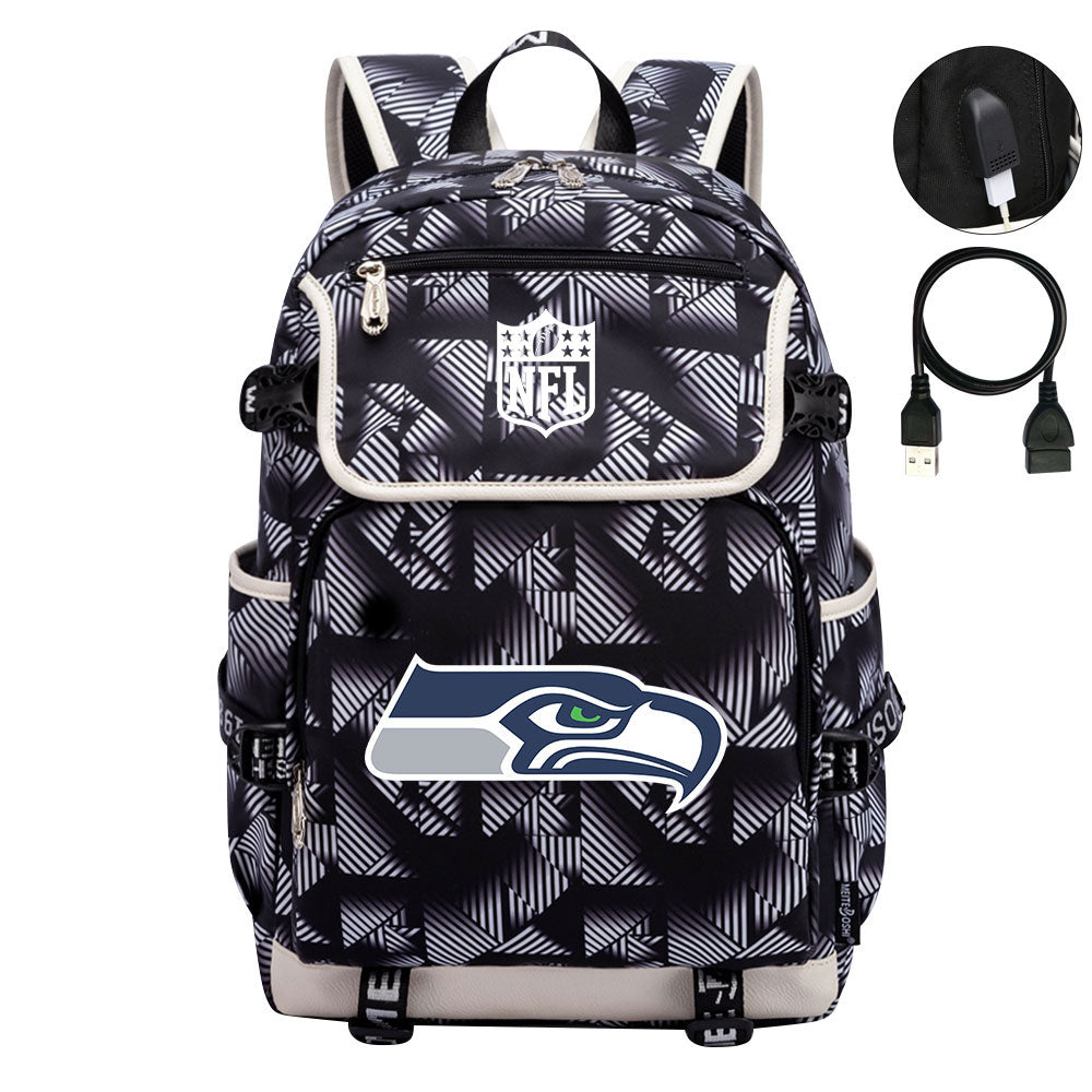 Seattle Seahawks Football Rugby Backpack School Notebook Travel Bags