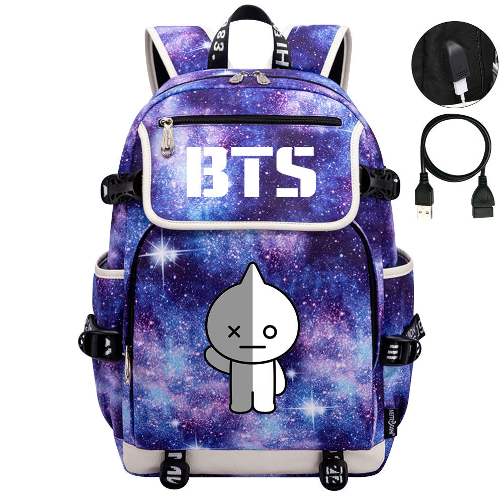 BTS VAN Backpack School Notebook Travel Bags