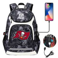 Tampa Bay Buccaneers Football Rugby Backpack School Notebook Travel Bags With USB