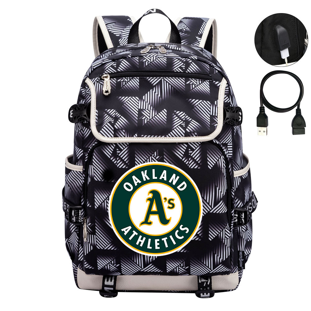 Oakland Athletics Backpack School Notebook Travel Bags