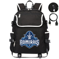 Milwaukee Admirals Hockey League Backpack School Notebook Travel Bag