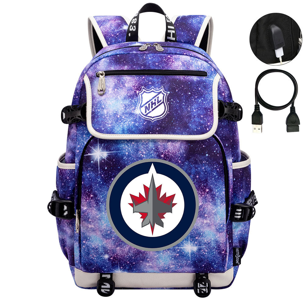 Winnipeg Jets Hockey League Backpack School Notebook Travel Bag