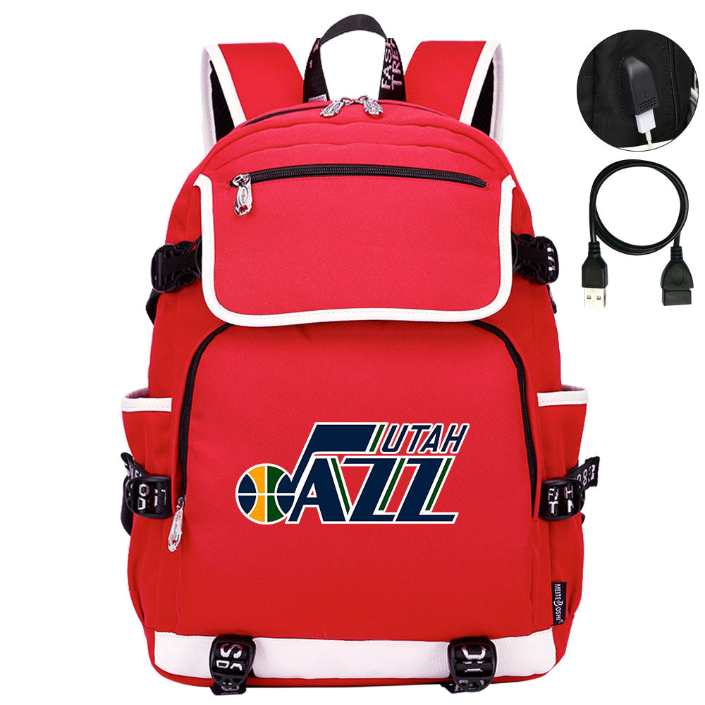Utah Jazz Backpack School Notebook Travel Bags