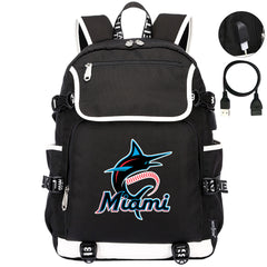 Miami Marlins Backpack School Notebook Travel Bags