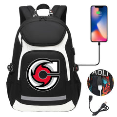 Cincinnati Cyclones Hockey Backpack School Notebook Travel Bags With USB